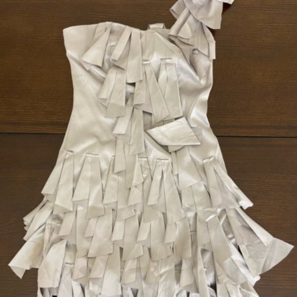 Rare Opulence Origami Dress in Gray. UK 8. Approximately US size 4. - Picture 7 of 12